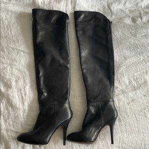 *SOLD* Zara Black Leather Over the Knee Boots